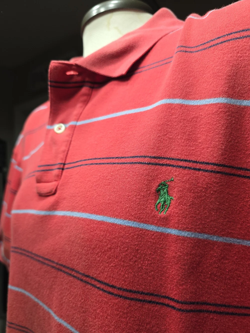 Polo by Ralph Lauren Men's Striped Polo Shirt Red Size Large